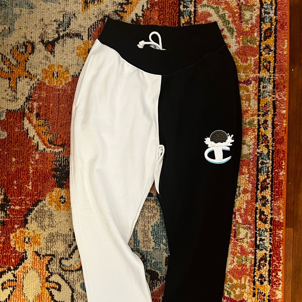 Champion x OREO black-and-white tapered joggers